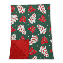 Load image into Gallery viewer, Christmas tree cakes bow baby girls blankets