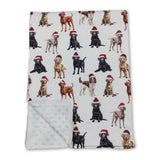 Christmas hat dog print baby kids blankets