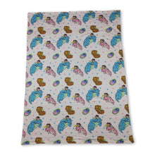 Load image into Gallery viewer, Pink blue dinosaur minky baby kids hunting blanket