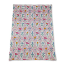 Load image into Gallery viewer, Hot pink polka dots floral minky baby girls blanket
