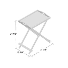 Load image into Gallery viewer, Folding TV Tray Bedside Table in Blue Wood Finish