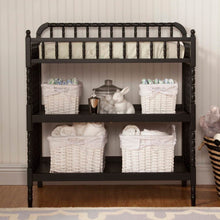 Load image into Gallery viewer, Changing Table in Black Wood Finish with 1-inch Waterproof Changing Pad