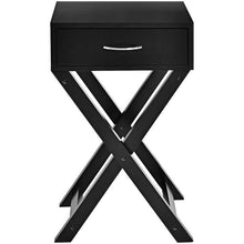 Load image into Gallery viewer, X-Shape 1 Drawer Nightstand End Side Table Storage in Black