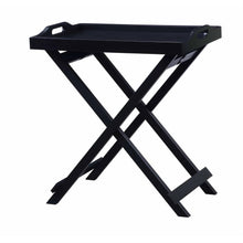 Load image into Gallery viewer, Folding TV Tray Bedside Table in Black Wood Finish