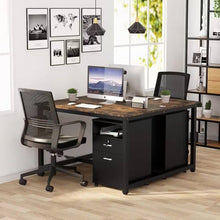 Load image into Gallery viewer, Black Rolling 2-Drawer Mobile File Cabinet Printer Stand Office Cart on Wheels