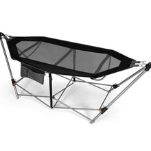Load image into Gallery viewer, Black Portable Camping Foldable Hammock with Stand and Carry Case