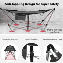 Load image into Gallery viewer, Black Portable Camping Foldable Hammock with Stand and Carry Case