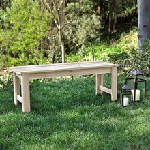 Load image into Gallery viewer, Outdoor Patio Backless Cedar Wood 4-ft. Garden Bench in Natural Finish