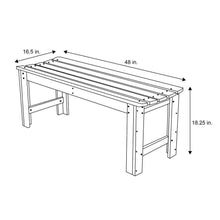 Load image into Gallery viewer, Outdoor Patio Backless Cedar Wood 4-ft. Garden Bench in Natural Finish