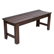 Load image into Gallery viewer, 4-ft. Outdoor Patio Cedar Wood Backless Garden Bench in Burnt Brown Finish