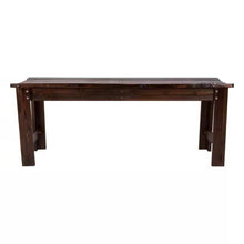 Load image into Gallery viewer, 4-ft. Outdoor Patio Cedar Wood Backless Garden Bench in Burnt Brown Finish