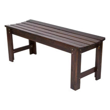 Load image into Gallery viewer, 4-ft. Outdoor Patio Cedar Wood Backless Garden Bench in Burnt Brown Finish