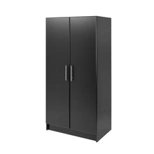 Load image into Gallery viewer, Black Freestanding Bedroom Cabinet Armoire Wardrobe Closet with Hanging Rail