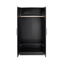 Load image into Gallery viewer, Black Freestanding Bedroom Cabinet Armoire Wardrobe Closet with Hanging Rail