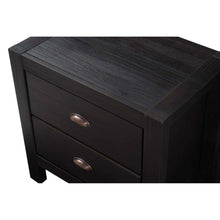 Load image into Gallery viewer, Farmhouse Style Solid Pine Wood 2-Drawer Nightstand Bedside Table in Black