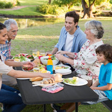 Load image into Gallery viewer, Folding Picnic Table with 2 Benches Outdoor Patio Dining Set in Black
