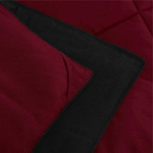 Load image into Gallery viewer, Full/Queen Traditional Microfiber Reversible 3 Piece Comforter Set in Black/Maroon