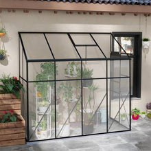Load image into Gallery viewer, 8.3 ft x 4.1 ft Outdoor Polycarbonate Lean-to Greenhouse with Black Metal Frame