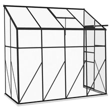 Load image into Gallery viewer, 8.3 ft x 4.1 ft Outdoor Polycarbonate Lean-to Greenhouse with Black Metal Frame