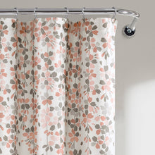 Load image into Gallery viewer, 72-inch Off-White Beige Peach Pink Grey Floral Vines Flowers Shower Curtain