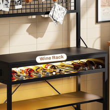 Load image into Gallery viewer, Black Modern Industrial Kitchen Baker's Rack with Multi-Color LED Lights