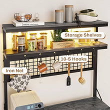 Load image into Gallery viewer, Black Modern Industrial Kitchen Baker's Rack with Multi-Color LED Lights