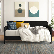 Load image into Gallery viewer, Twin size Modern Black Velvet Upholstered Daybed