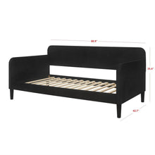 Load image into Gallery viewer, Twin size Modern Black Velvet Upholstered Daybed