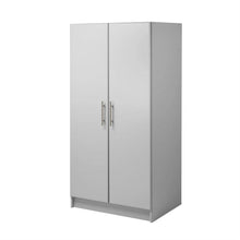 Load image into Gallery viewer, Bedroom Armoire Wardrobe Cabinet with Hanging Rail in Light Grey Wood Finish