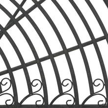 Load image into Gallery viewer, Half-Circle Outdoor Patio Garden Black Wrought Iron Tree Bench