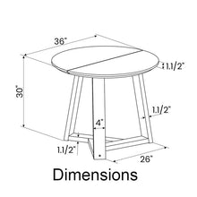 Load image into Gallery viewer, 36 Inch Round Scandinavian Solid Wood Dining Table in Blonde