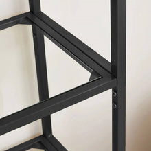Load image into Gallery viewer, Modern Black Metal Arched Top Display Rack Bookcase with 5 Glass Storage Shelves