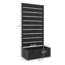 Load image into Gallery viewer, Outdoor Raised Bed Planter with Slatted Fence Trellis in Black Wood Finish