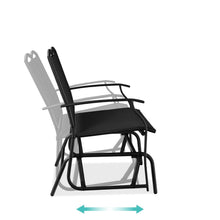 Load image into Gallery viewer, 2 Seat Mesh Patio Loveseat Swing Glider Rocker with Armrests in Black
