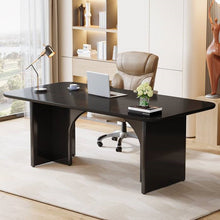 Load image into Gallery viewer, Modern Extra Large Executive Home Office Computer Desk in Black