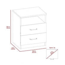 Load image into Gallery viewer, Modern 2-Drawer Nightstand End Table with Open Shelf in Black Wood Finish