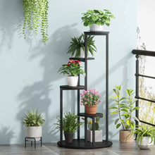 Load image into Gallery viewer, Modern 5-Tier Indoor Plant Stand in Black