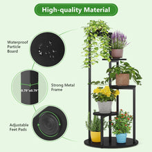 Load image into Gallery viewer, Modern 5-Tier Indoor Plant Stand in Black