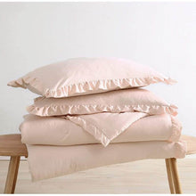 Load image into Gallery viewer, King Oversized Pink Ruffled Edge Microfiber Comforter Set