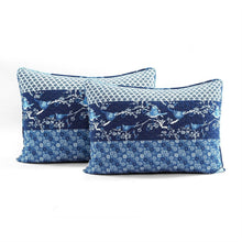 Load image into Gallery viewer, King Size Blues Boho Reversible Lightweight Quilt Set