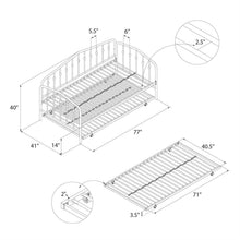 Load image into Gallery viewer, Twin size Modern Industrial Black Metal Daybed with Trundle Bed Frame