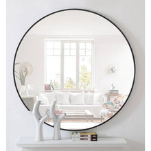 Load image into Gallery viewer, Round 32-inch Wall Mirror in Black - Bedroom Living Room Accent Bathroom Mirror