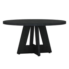 Load image into Gallery viewer, Modern Farmhouse 47-inch Round Kitchen Dining Table in Black Wood Finish