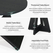 Load image into Gallery viewer, Modern Farmhouse 47-inch Round Kitchen Dining Table in Black Wood Finish