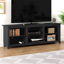 Load image into Gallery viewer, Farmhouse TV Stand in Black Wood Finish - for TVs up to 70-inch