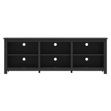 Load image into Gallery viewer, Farmhouse TV Stand in Black Wood Finish - for TVs up to 70-inch