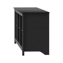 Load image into Gallery viewer, Farmhouse TV Stand in Black Wood Finish - for TVs up to 70-inch