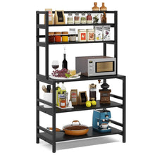 Load image into Gallery viewer, Heavy Duty Black Metal Kitchen Baker's Rack Microwave Stand Shelving Unit