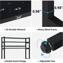 Load image into Gallery viewer, Heavy Duty Black Metal Kitchen Baker's Rack Microwave Stand Shelving Unit