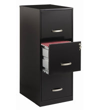 Load image into Gallery viewer, Black Metal 3-Drawer Vertical Key Locking File Cabinet